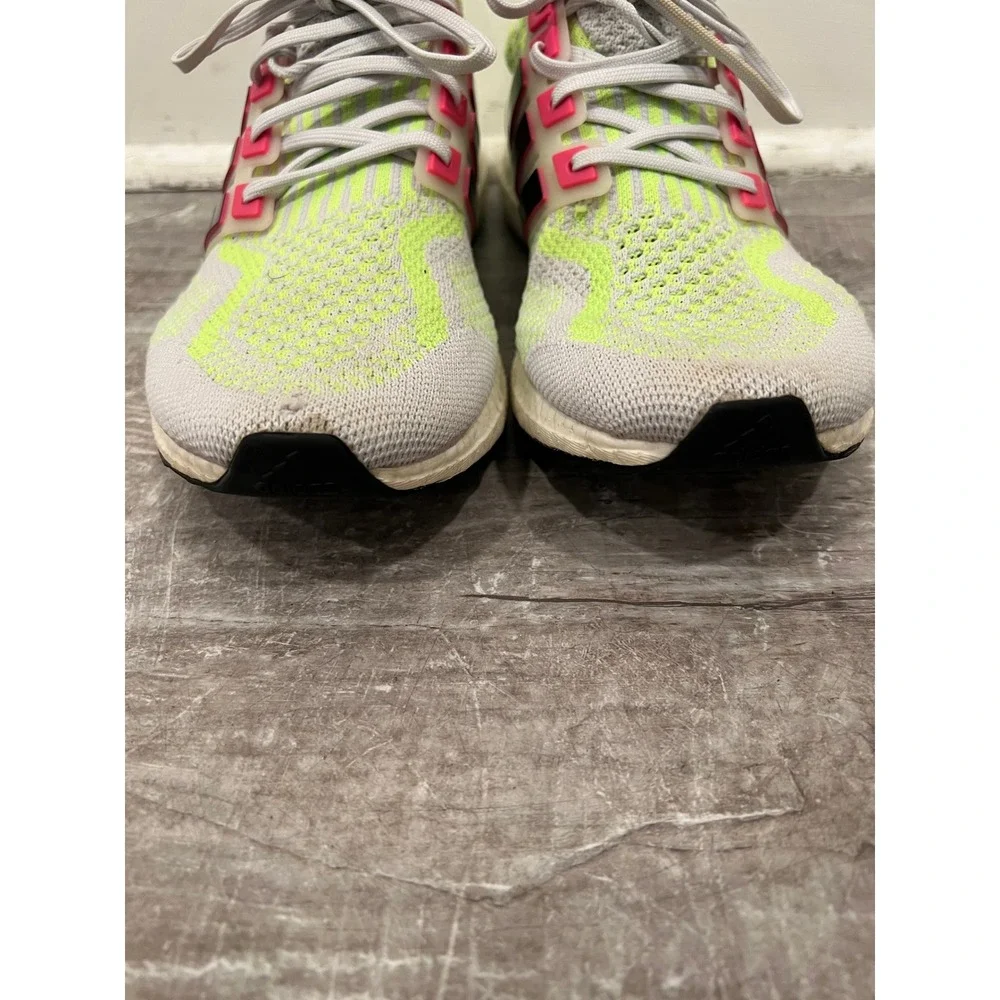 Adidas Running Shoes UltraBoost 2.0 Mens 11 Grey Solar Yellow Pink Sneaker Shoes
